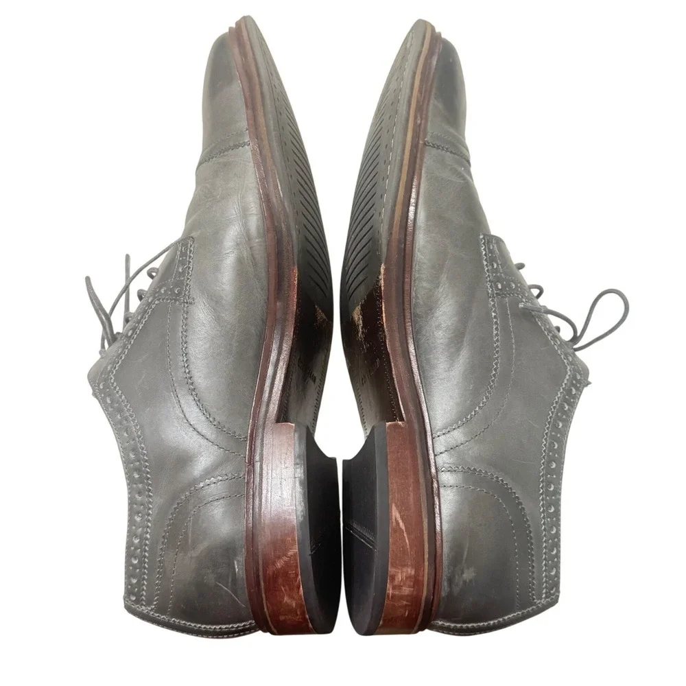 Cole Haan Men's Oxford Shoes 13 M Driftwood Gray Leather Cap‎ Toe C25400 Good